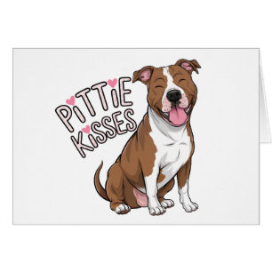Cartão Cute Pitbull Beijos Cachorro Amor Pittie Pit Bull