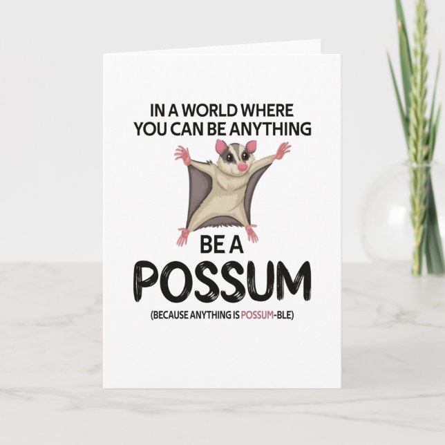 Cartão Cute Possum Girl Ogambm Lover Possum Whisperer (Frente)