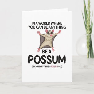 Cartão Cute Possum Girl Ogambm Lover Possum Whisperer