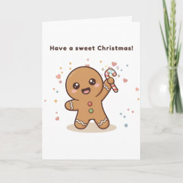 Cartão Cute Puchi Dōshi Gingerbread Card