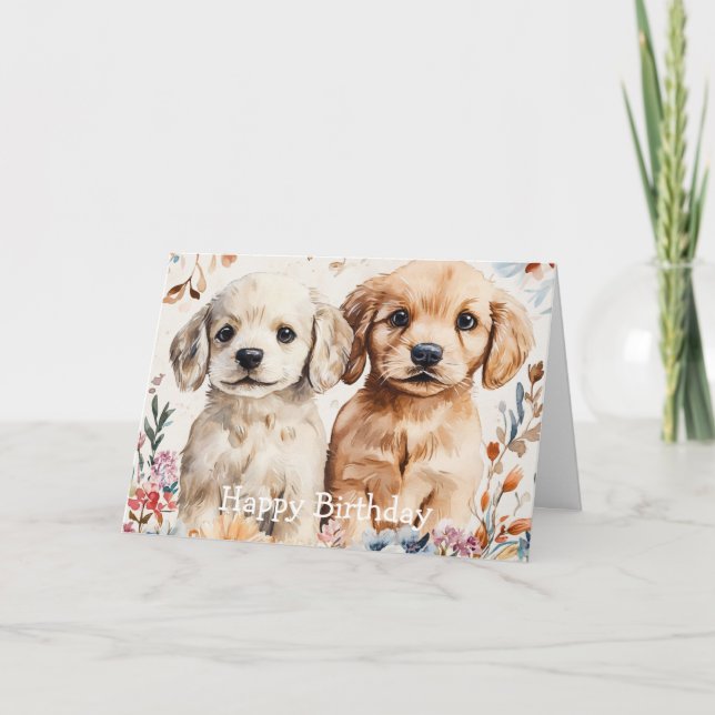 Cartão Cute Puppies (Frente)