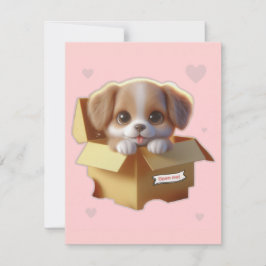 Cartão Cute Puppy Gift Card | Kawaii Dog Greeting Card