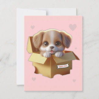 Cartão Cute Puppy Gift Card | Kawaii Dog Greeting Card
