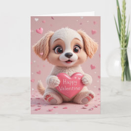 Cartão Cute Puppy Valentine Adorable Dog Love