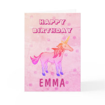 Cute Rainbow Unicorn Happy Birthday