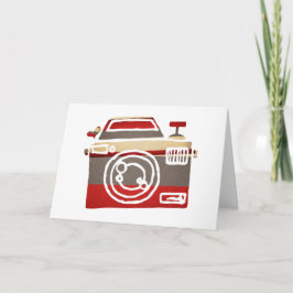 Cartão Cute Red Camera Love Heart Photography Thank You