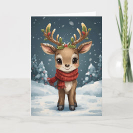 Cartão Cute reindeer christmas sweet holiday wishes