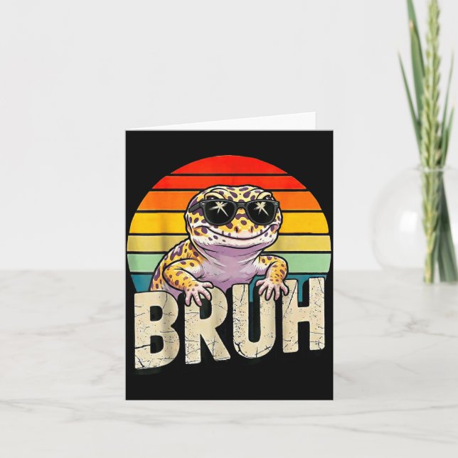 Cartão Cute Reptile Kids Boys Girls Bruh Leopard Gecko Lo (Frente)
