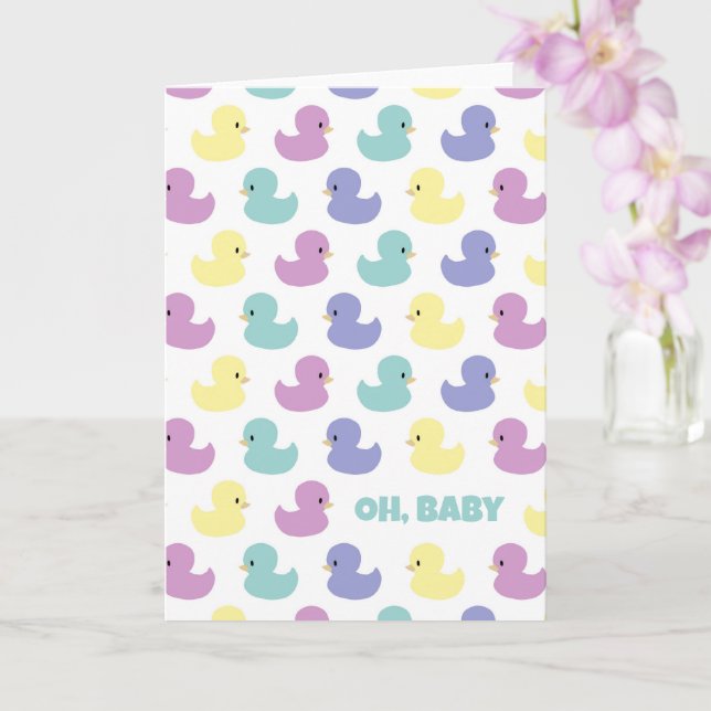 Cartão Cute Rubber Duck Gender Neutral Blank Custom (Orquídea)