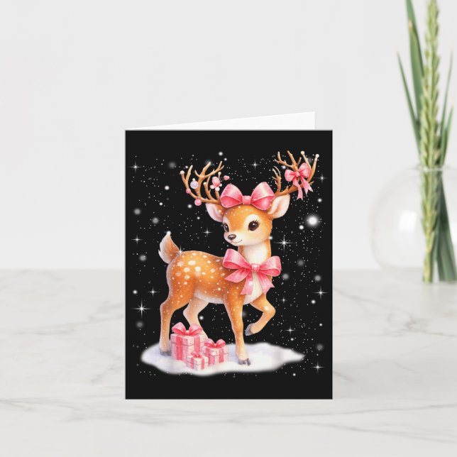Cartão Cute Rudolph Nk Coquette Pajamas Christmas Xmas Gi (Frente)