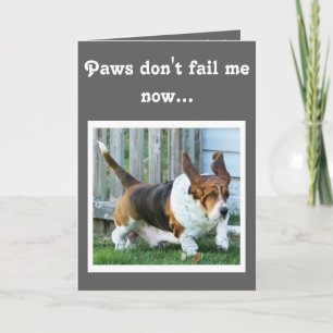 Cartão Cute Running Basset on Funny "Father's Day" Card