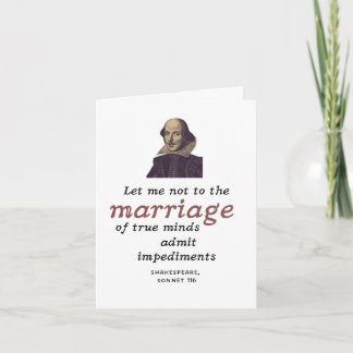 Cartão Cute Shakespeare Cita Noivado de Casamento Literár