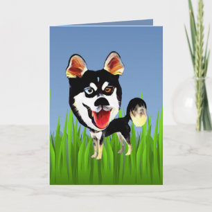 Cartão Cute Siberian Husky Greeting Card