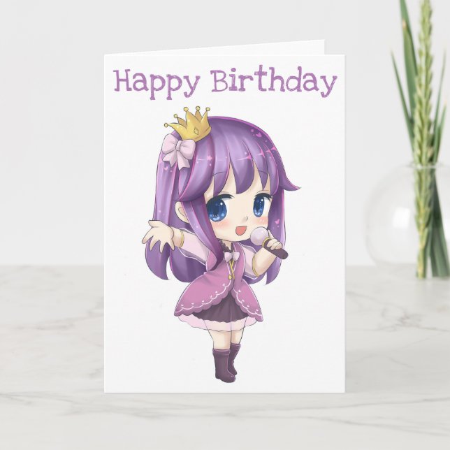 Cartão Cute Singer Happy Birthday Card (Frente)