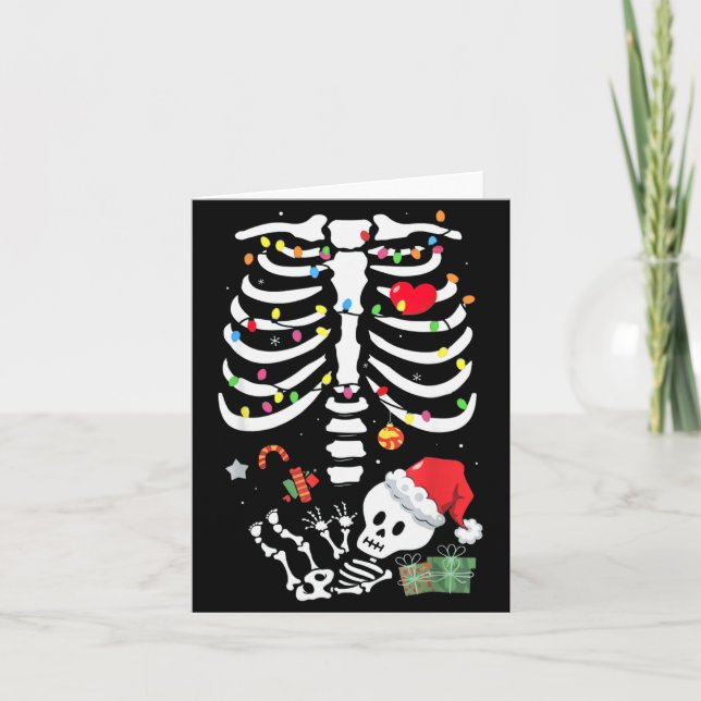 Cartão Cute Skeleton Baby Xmas Maternity Mom Pregnancy Ch (Frente)