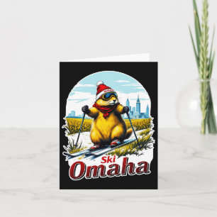Cartão Cute Ski Adventure Em Omaha Groundhog Prairie Dog