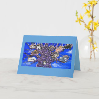 Cartão Cute Sleeping Cats in Tree 