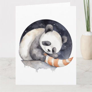 Cartão Cute Sleepy Panda
