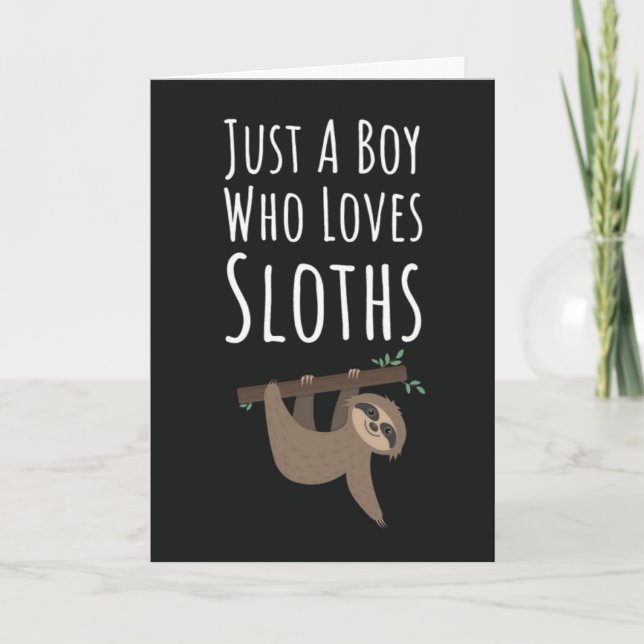 Cartão Cute Sloth Cards For Baby Boys Kids Animals Lover (Frente)