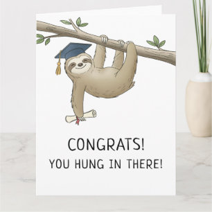 Cartão Cute Sloth Piada Novo Graduado Graduação Piada Sau