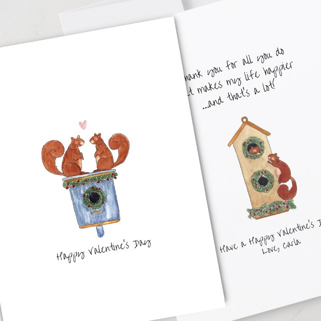 Cartão Cute Squirrels Valentine's Day Card (Criador carregado)