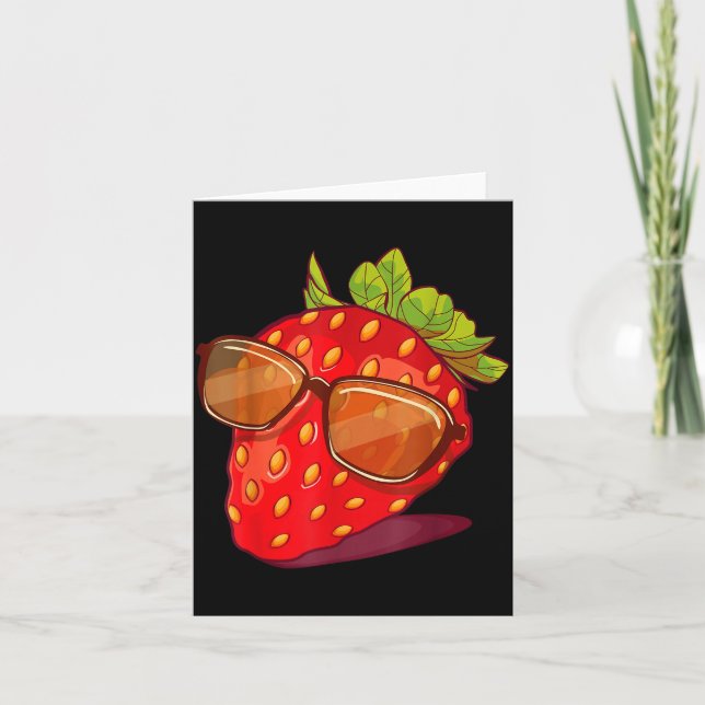 Cartão Cute Strawberry Fruit Lover Aesthetic Summer Gift  (Frente)
