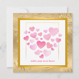 Cartão Cute Style Pink Hearts Romantic Valentine's Day