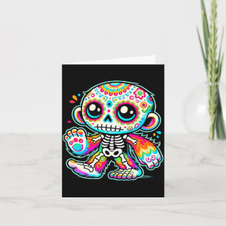 Cartão Cute Sugar Skull Pé Grande Dia Dos Mortos