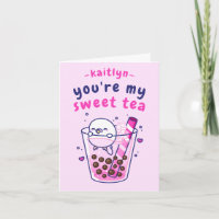 Cute Sweet Tea Budgie Cartoon Dia dos Namorados