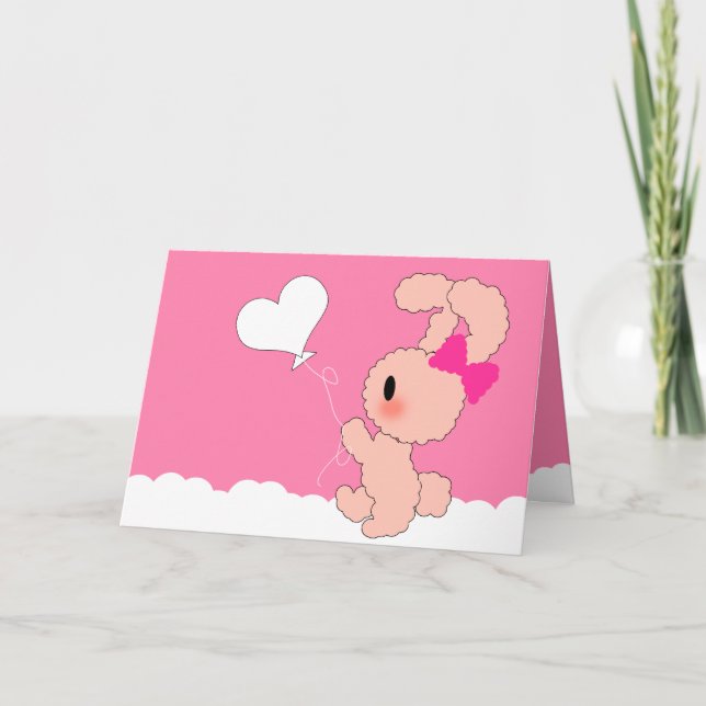 Cartão Cute Sweet Thinking of you card in PINK (Frente)