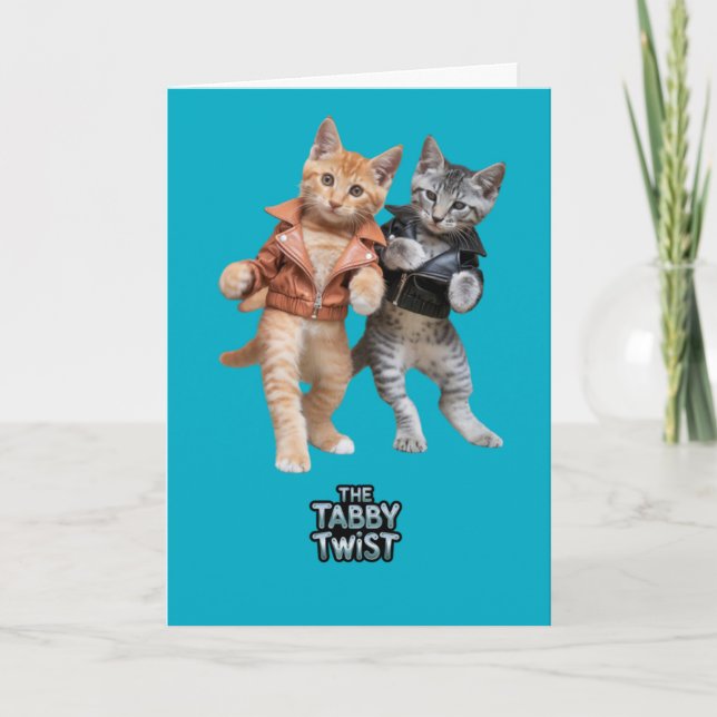 Cartão Cute Tabby Twist (Frente)