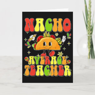 Cartão Cute Taco Nacho Professor Médio Cinco De Mayo Mexi