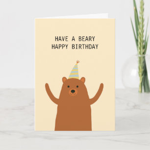 Cartão Cute tem um beary Happy Birthday Hug Pun