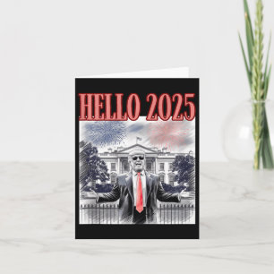 Cartão Cute Trump Hello 2025 Ano Novo Da Conservadora Da