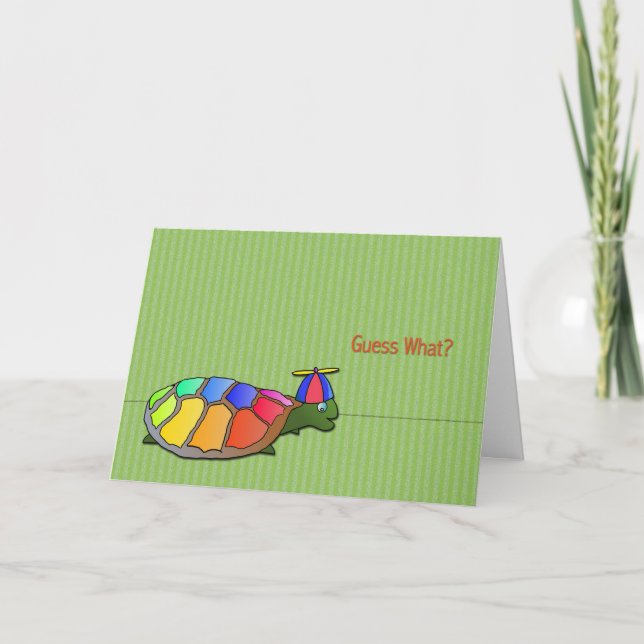 Cartão Cute Turtle April Fool's Day Card (Frente)