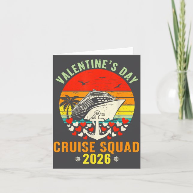 Cartão Cute Valentines Day Cruise 2026 Matching Cruise Fo (Frente)