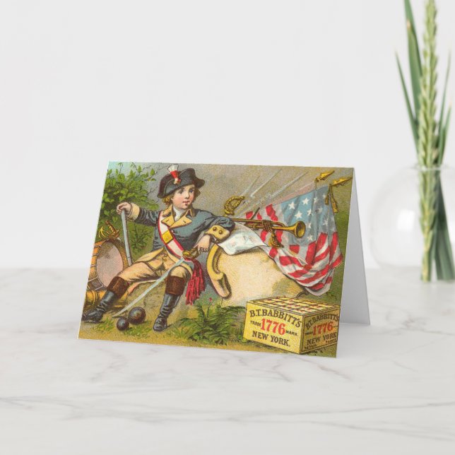 Cartão Cute Vintage Independence Day Cards (Frente)