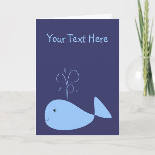 Cartão Cute Whale Customized Greeting Cards