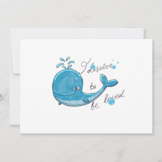 Cartão Cute whale - I deserve to be loved