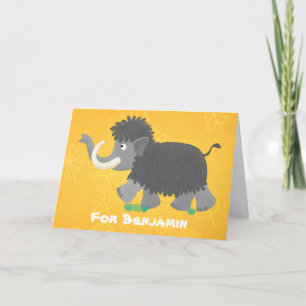 Cartão Cute woolly mammoth cartoon illustration