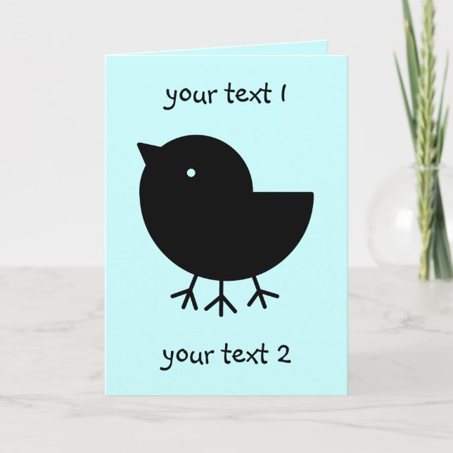 Cartão Cute Yatagarasu (preto) (Frente)