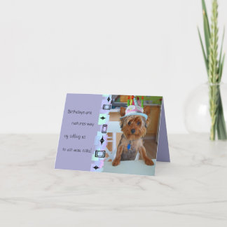 Cartão Cute Yorkie Birthday Card