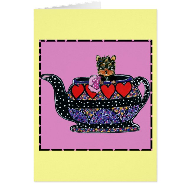 Cartão Cute Yorkie Poo (Frente)