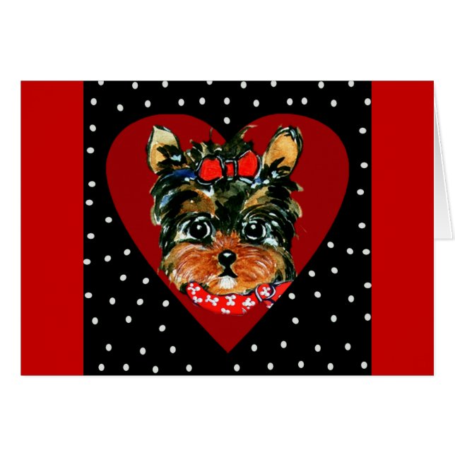 Cartão Cute Yorkie Poo (Frente Horizontal)