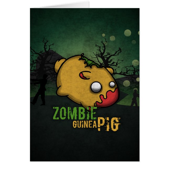 Cartão Cute Zombie Guinea Pig (Frente)