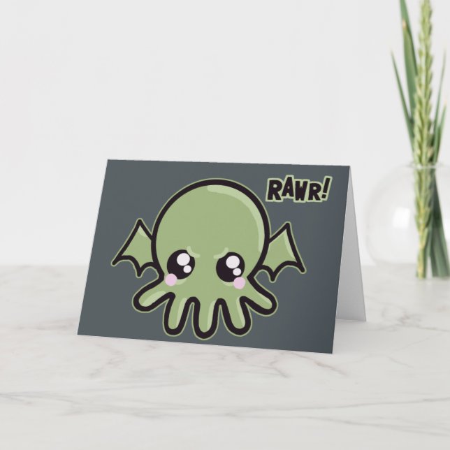 Cartão Cutie Baby Cthulhu (Frente)