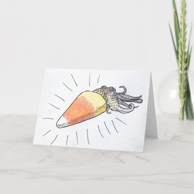 Cartão "Cuttlecorn" Halloween Cuttlefish Card (Frente)