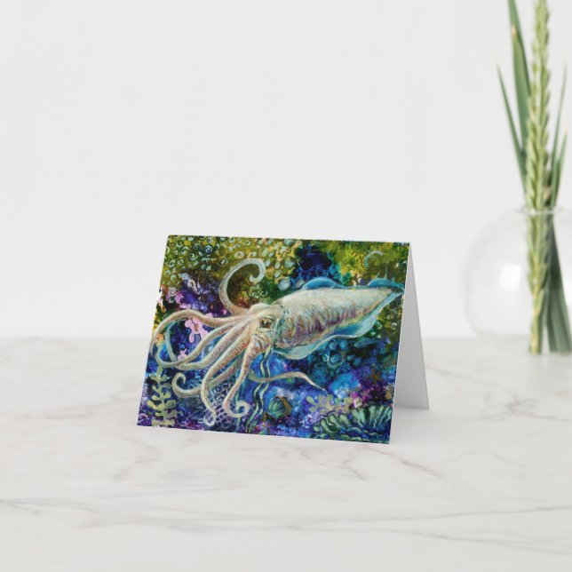 Cartão "Cuttlefish Drift" greeting card (Frente)