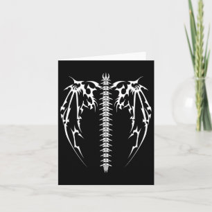 Cartão Cyber Wings Tattoo Style Art Robotic Celtic Raven