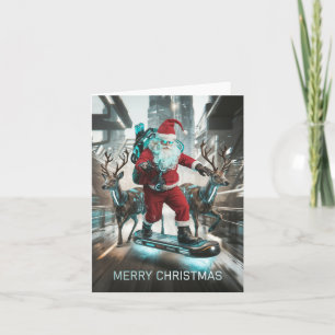 Cartão Cyberpunk Natal Papai Noel